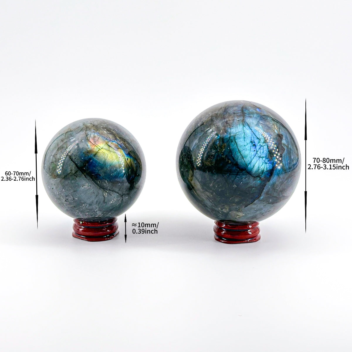 Labradorite Crystal Sphere - Hand-Carved Iridescent Healing Ball for Energy Cleansing and Home Decor