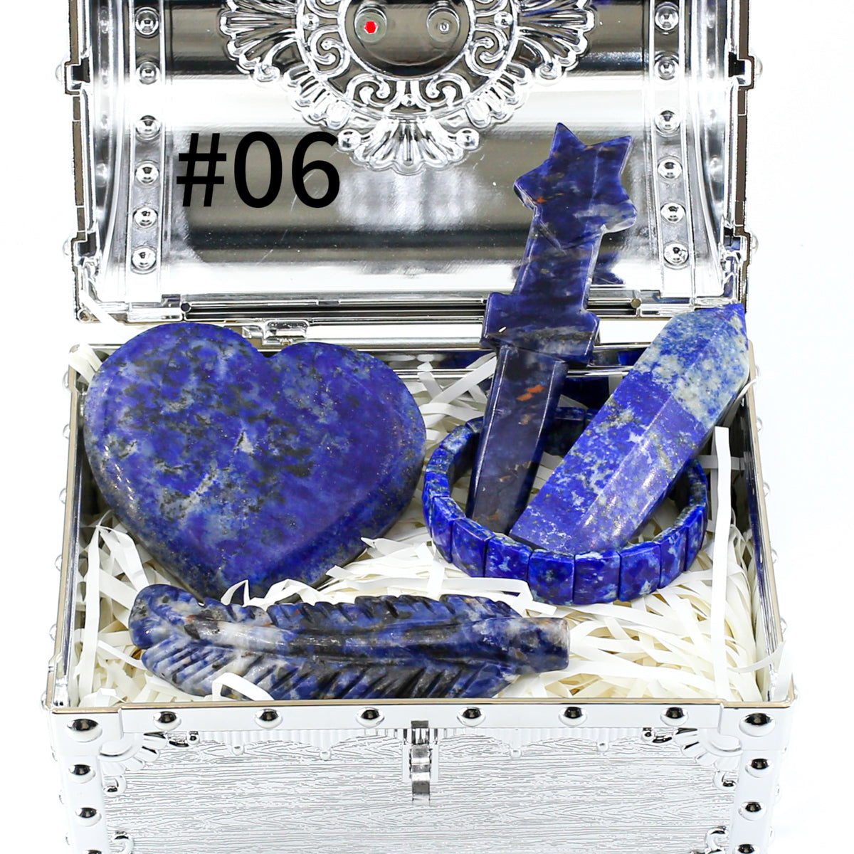Celestial Treasures: 400g Hand-Carved Crystal Set