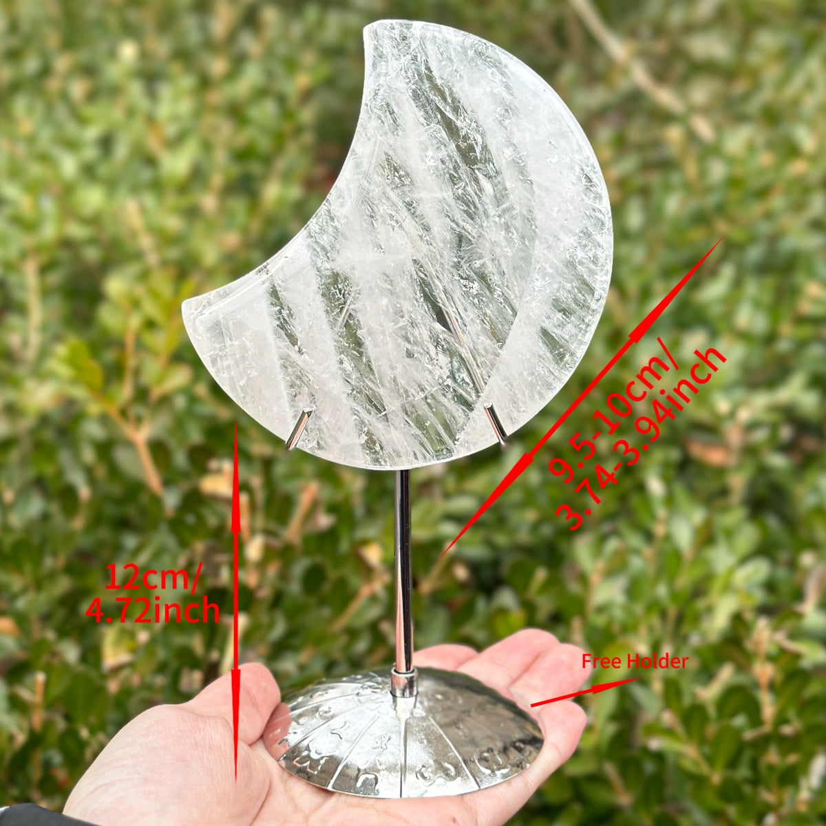 1 count "Handmade Labradorite Moon Ornament - Unique Decor with Celestial Allure" Moonstone Crystal Crystal Carvings