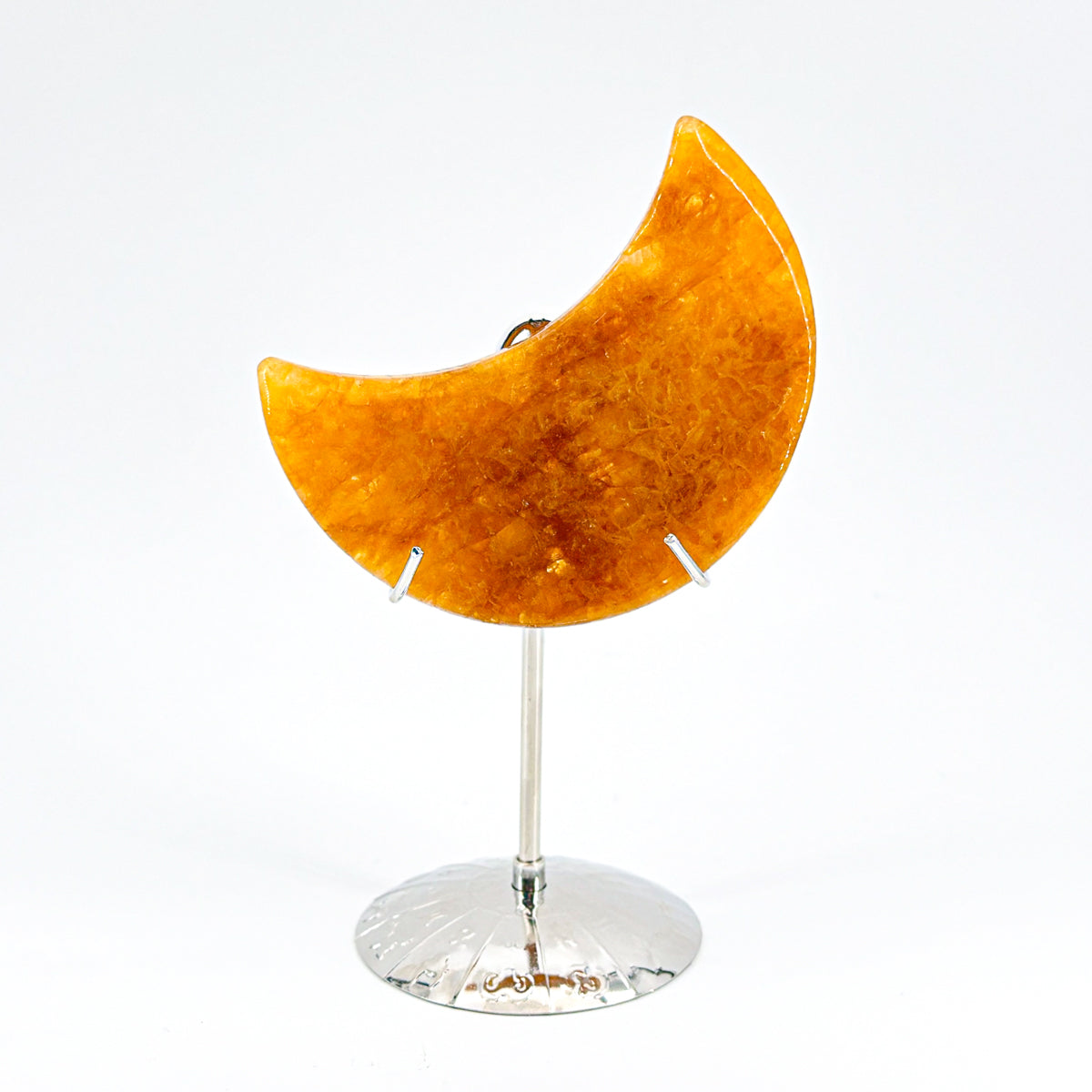 1 count "Handmade Labradorite Moon Ornament - Unique Decor with Celestial Allure" Moonstone Crystal Crystal Carvings