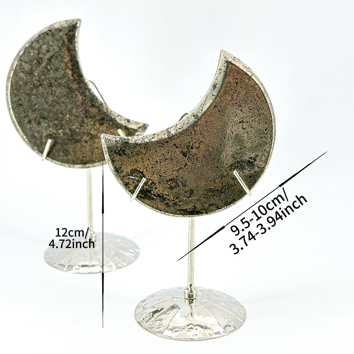 1 count "Handmade Labradorite Moon Ornament - Unique Decor with Celestial Allure" Moonstone Crystal Crystal Carvings