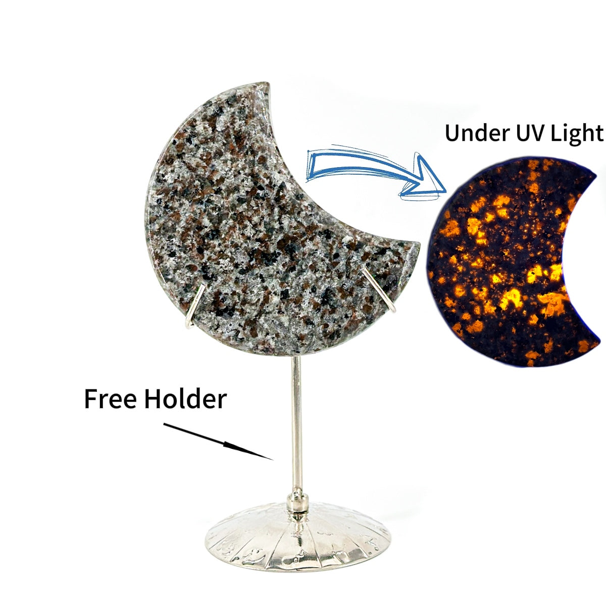 1 count "Handmade Labradorite Moon Ornament - Unique Decor with Celestial Allure" Moonstone Crystal Crystal Carvings